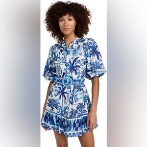 FARM RIO Women's Sweet Rio Puff-Sleeve Mini Dress